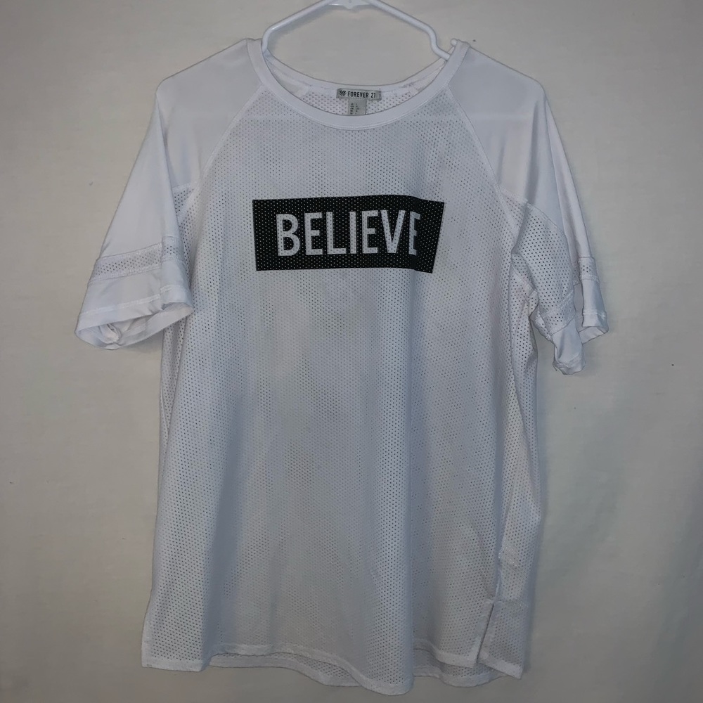white active wear top size L